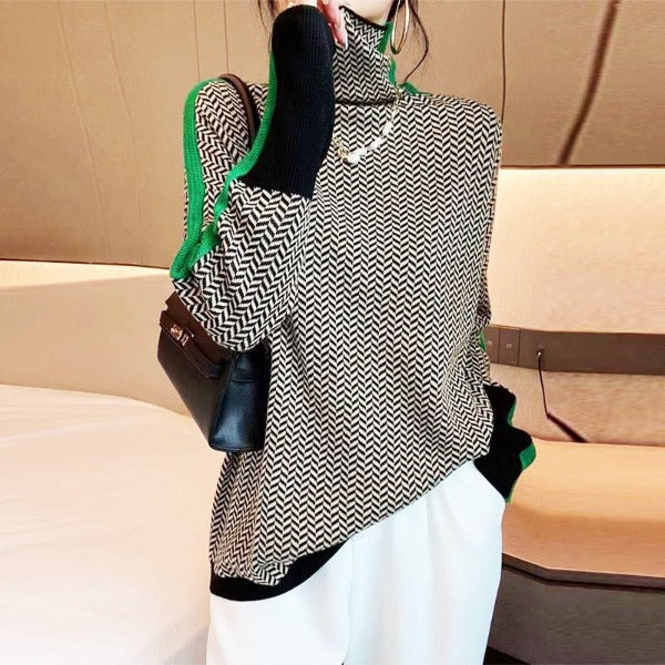 Maria - Camisola com riscas contrastantes marcantes