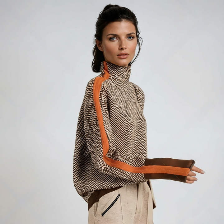 Maria - Camisola com riscas contrastantes marcantes